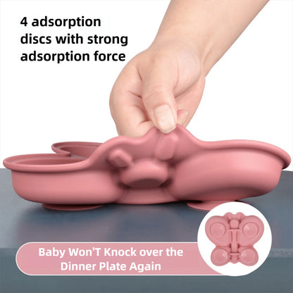Pack Repas Bébé Zéro Dégât – Assiette Silicone Antidérapante + Bavoir | Spécial Parents
