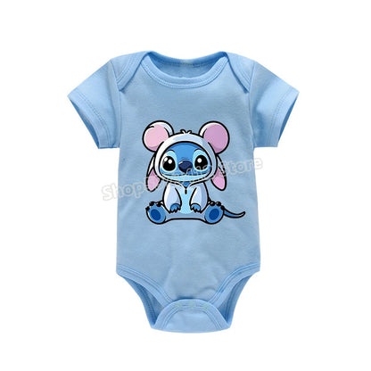 Body bébé 100 % coton – Onesie manches courtes, imprimé dessin animé, tenue d’été