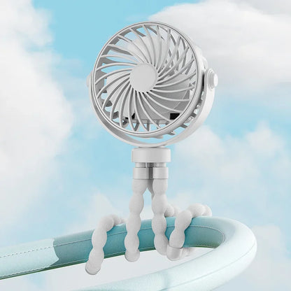 Ventilateur Octopus Flexible pour Poussette Bébé – Mini Ventilateur USB Rechargeable avec Veilleuse