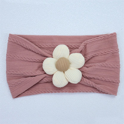 Bandeau Bébé Fille en Nylon Doux avec Fleur – Accessoire Nouveau-né