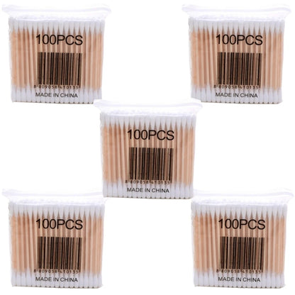 Boîte de rangement pour coton-tige, Double tête en bois pour bébé, couverture carrée transparente en bambou, organisateur de cure-dents pour coton-tige