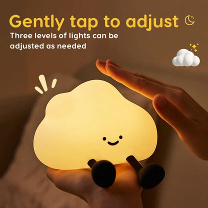 Veilleuse Silicone Bébé – Lampe de Nuit Tactile Douce (Nuage, Licorne, Tasse, Ballon)