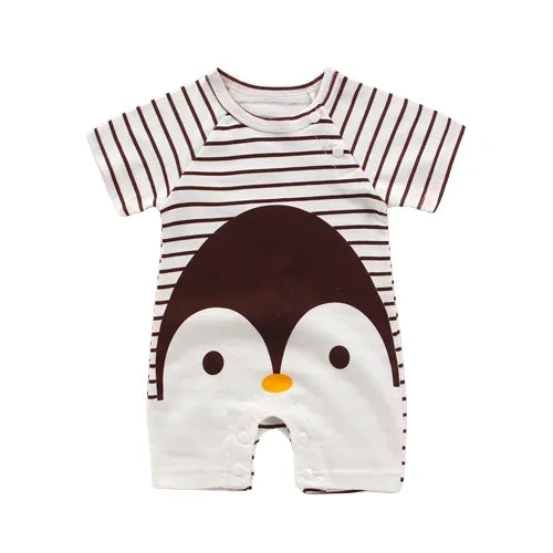 Vêtements pour nouveau-né garçon et fille, body en coton, barboteuse d'été à manches courtes, vêtements de nuit pour nourrissons et tout-petits