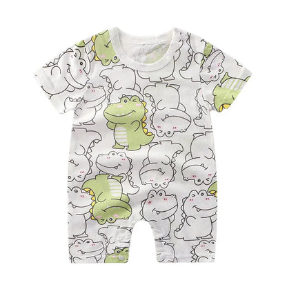 Barboteuse d'été pour bébés filles, vêtements en coton à manches courtes, combinaison pour nouveau-né garçon, body pour nouveau-nés