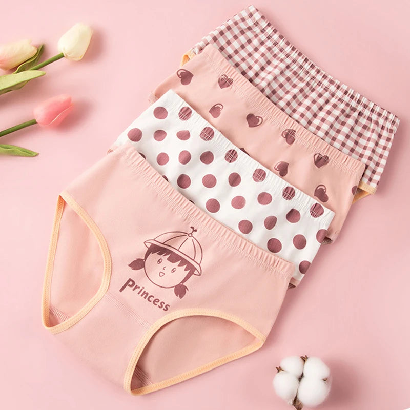 Lot de 4 Culottes Fille en Coton Doux – Confort Petit Trésor