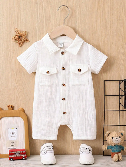 Barboteuse Bébé Chic en Coton – Combinaison Été Confortable Garçon (3 à 24 mois)