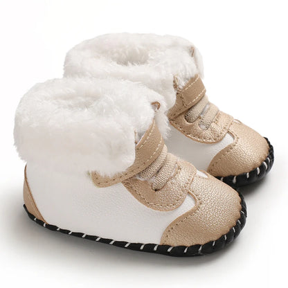 Bottes de neige bébé chaudes et mignonnes en peluche – antidérapantes, pour garçons et filles