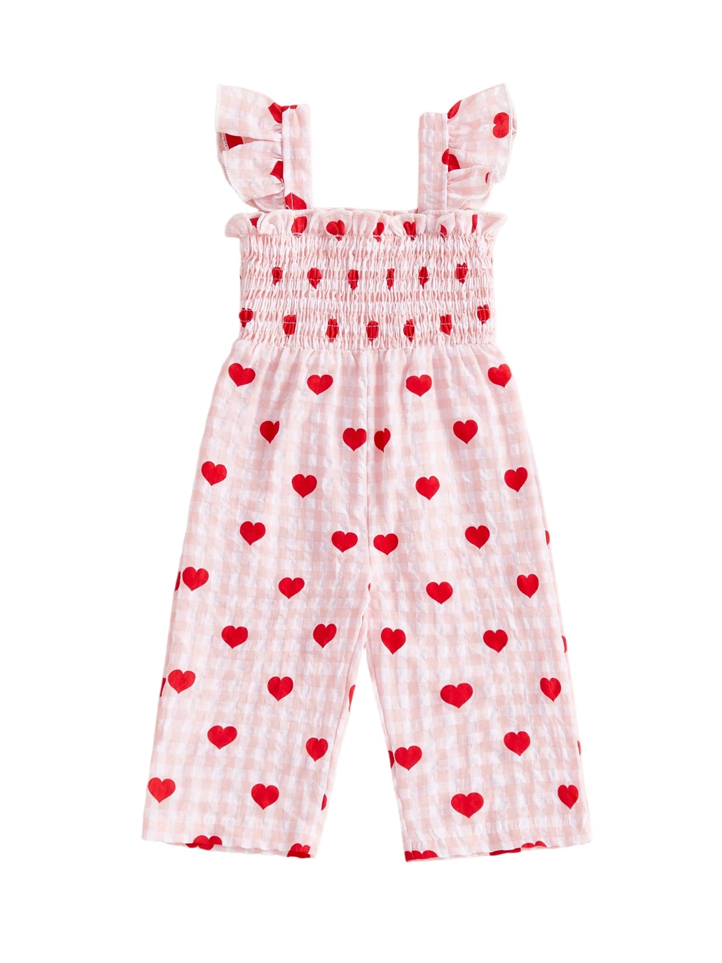 Combinaison bébé à cœurs – Fille (1–3 ans)