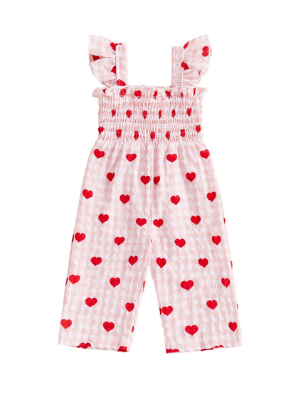 Combinaison bébé à cœurs – Fille (1–3 ans)