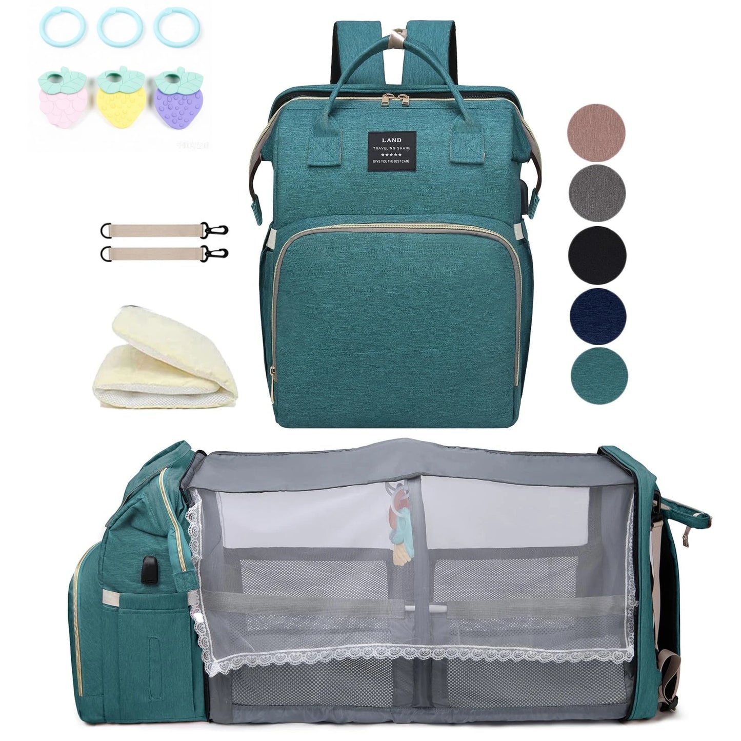Sac à Dos Bébé avec Lit Pliable Intégré – Sac à Langer Multifonction pour Parents
