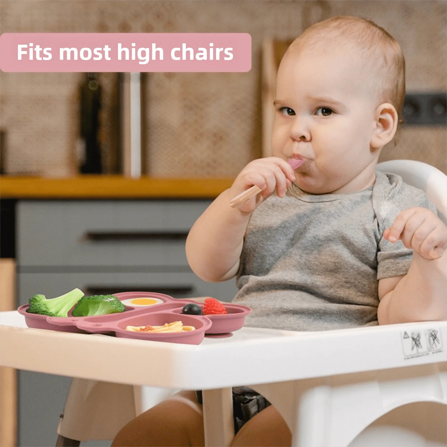 Pack Repas Bébé Zéro Dégât – Assiette Silicone Antidérapante + Bavoir | Spécial Parents