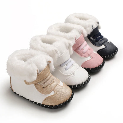 Bottes de neige bébé chaudes et mignonnes en peluche – antidérapantes, pour garçons et filles