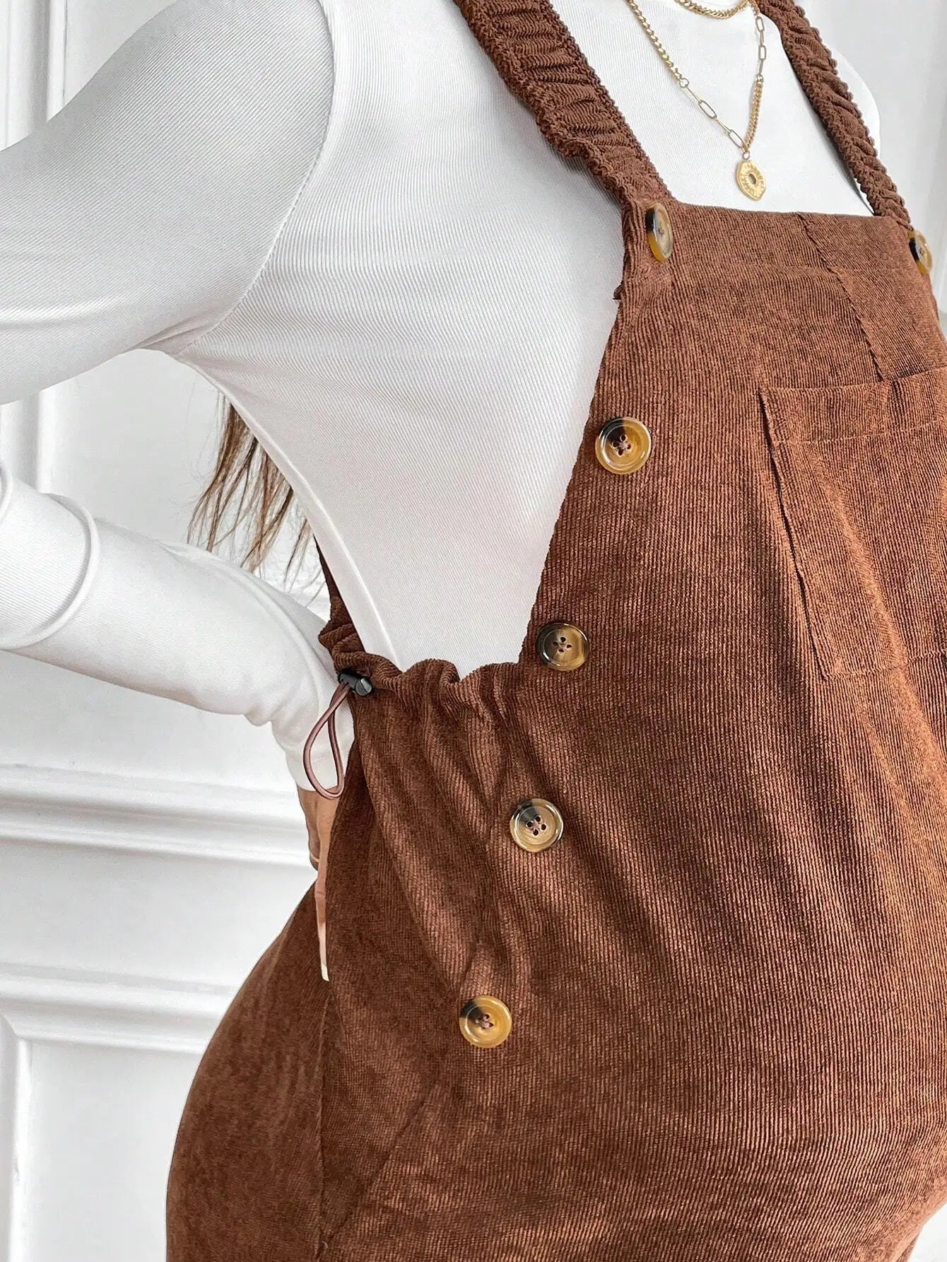 Salopette Maternité Velours Côtelé – Élégance Moderne Automne/Hiver