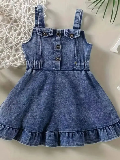 Robe Salopette en Jean pour Bébé Fille – Style Élégant et Confortable