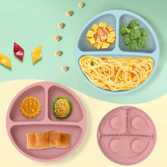 Ensemble repas enfant en silicone alimentaire – Assiette, bol, tasse & accessoires