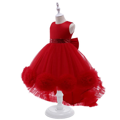 Robe Princesse Fille Traîne Tulle – Cérémonie, Mariage, Anniversaire & Noël (2–10 ans)