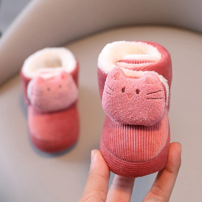 Chaussons Bébé Hiver Antidérapants – Semelle Souple Coton | Garçon & Fille