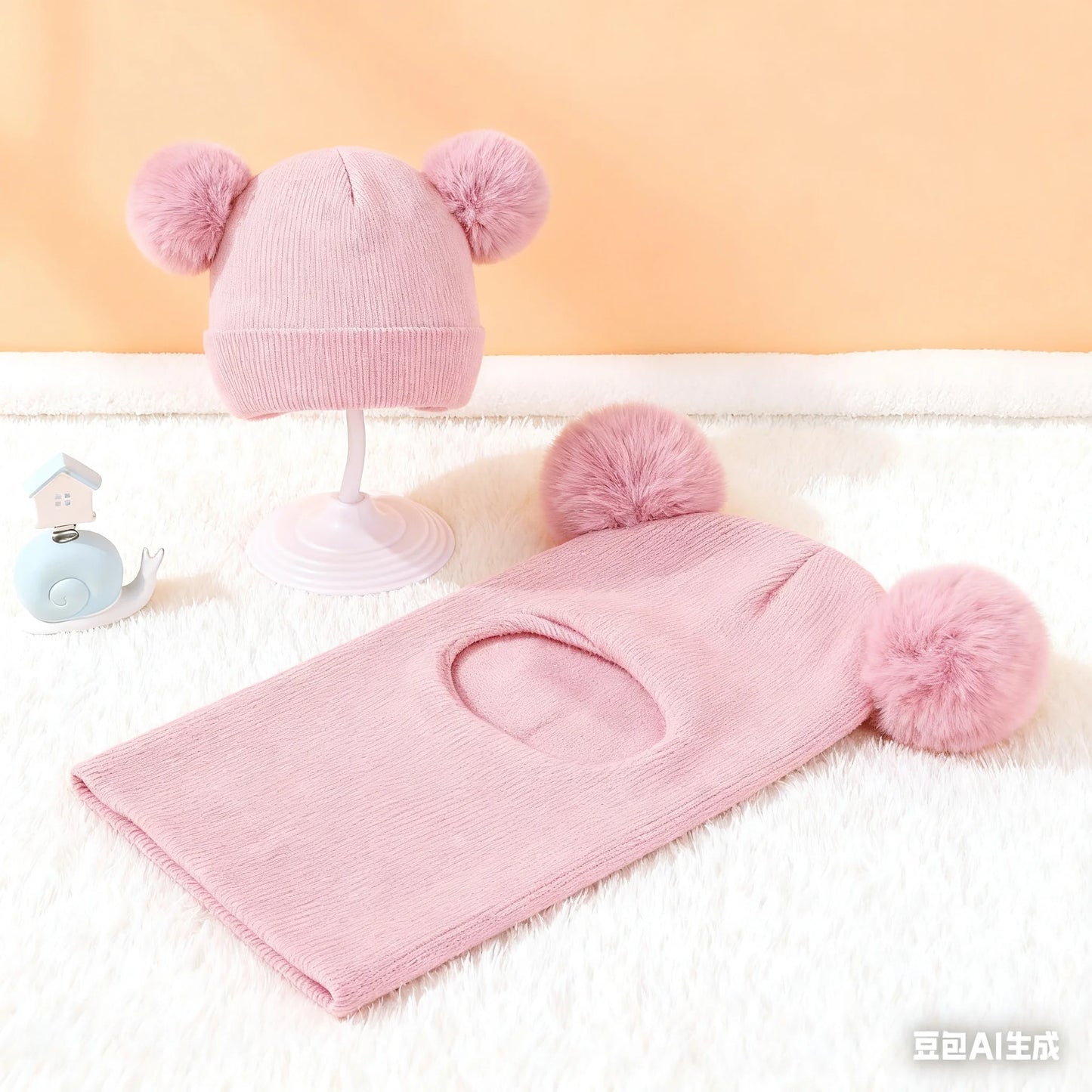 Bonnet-Cagoule Bébé d’Hiver avec Protection Oreilles & Cou – Style Ourson