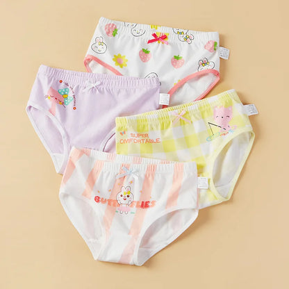 Lot de 4 Culottes Fille en Coton Doux – Confort Petit Trésor