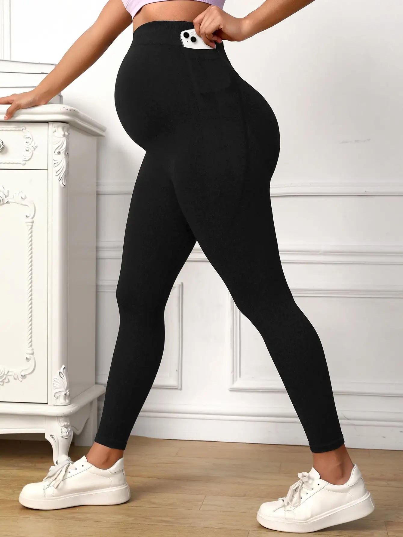 Legging Sport Maternité Premium – Poches & Maintien Confort