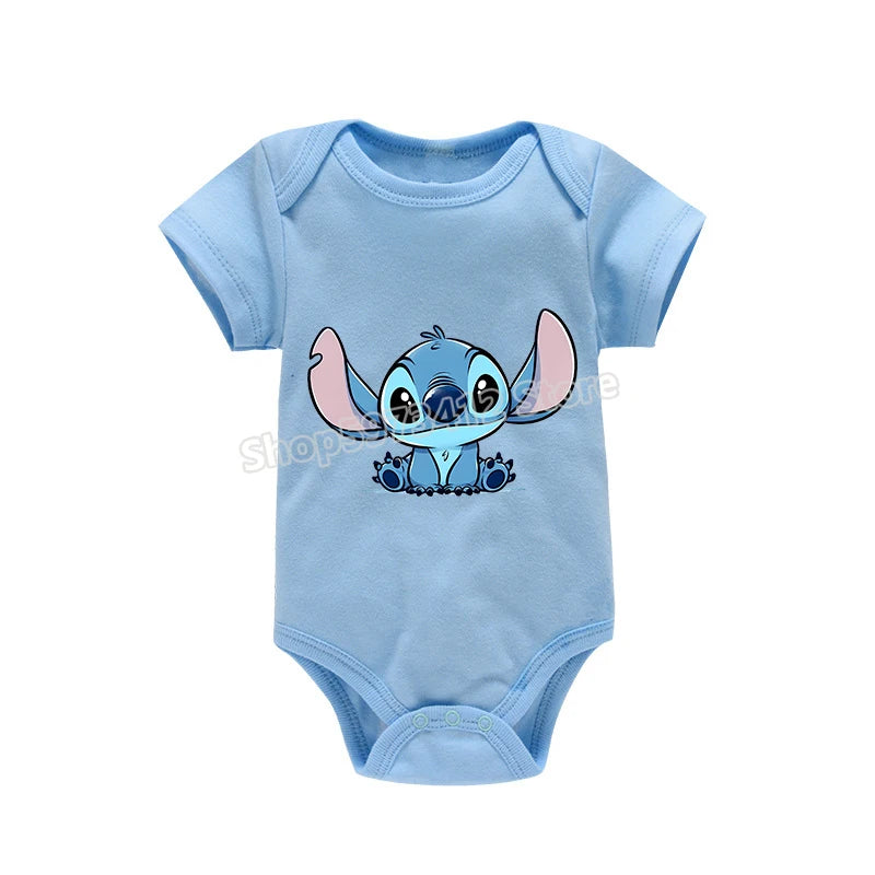 Body bébé 100 % coton – Onesie manches courtes, imprimé dessin animé, tenue d’été