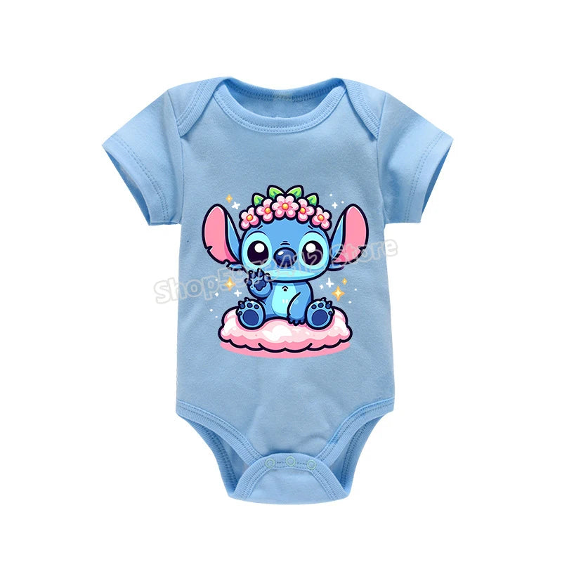 Body bébé 100 % coton – Onesie manches courtes, imprimé dessin animé, tenue d’été