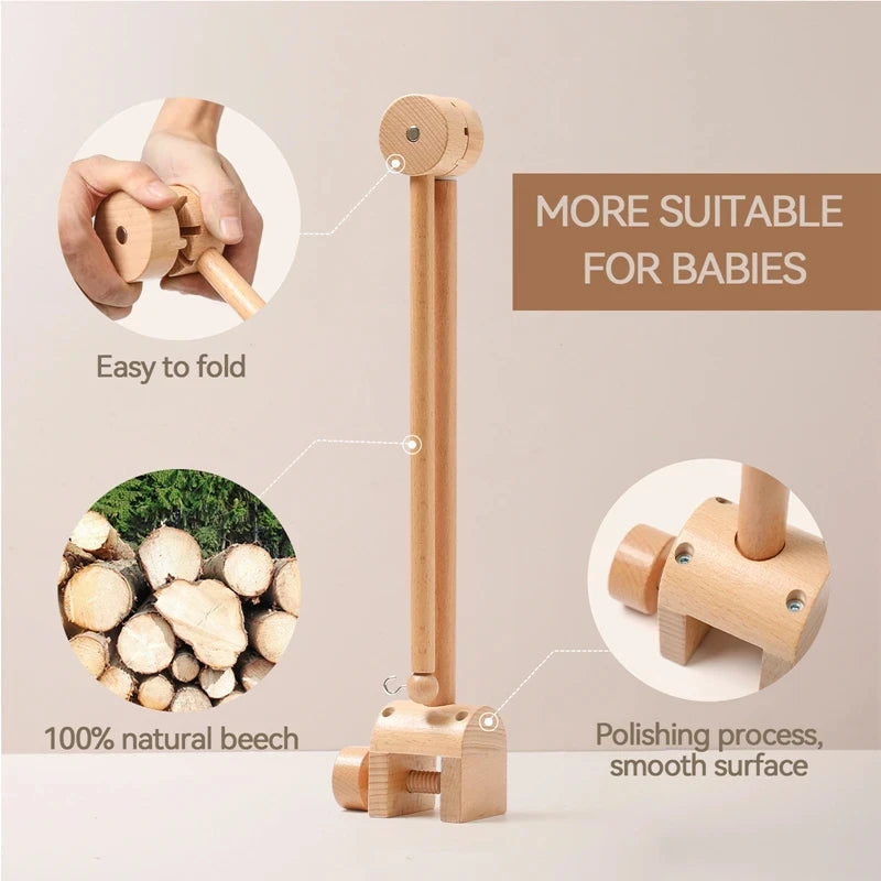 Mobile Musical Bébé en Bois – Doux, Apaisant & Naturel