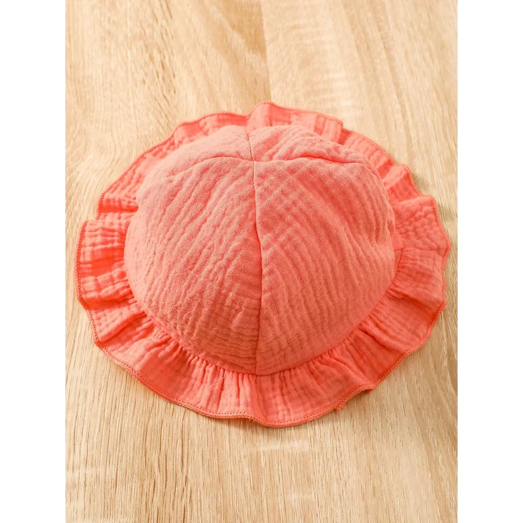 Robe d’été pour bébé fille – Ensemble 2 pièces coton doux avec motif cœurs et chapeau assorti