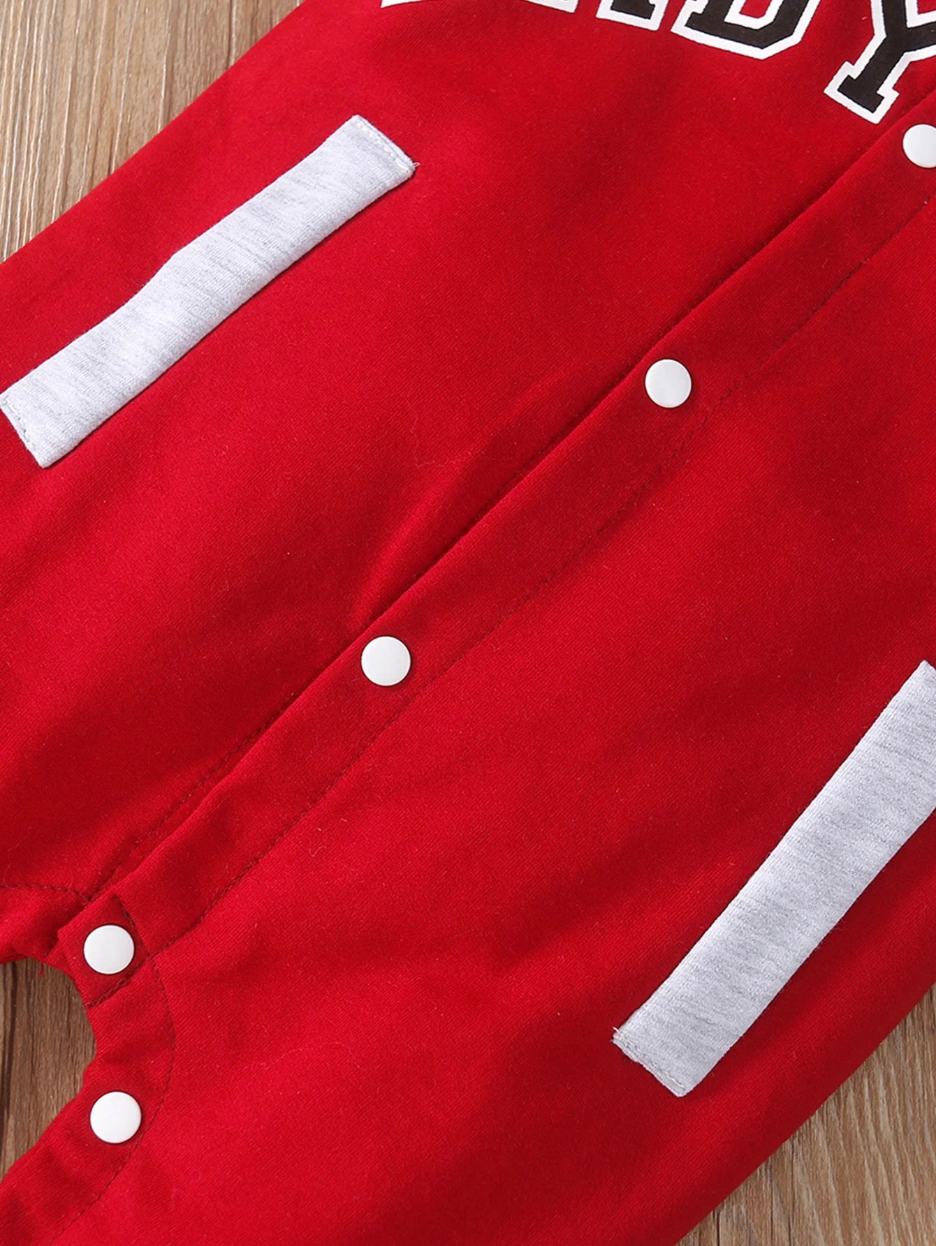 Combinaison à manches longues et col rond pour bébé garçon, mignonne et personnalisée avec lettres imprimées à la mode