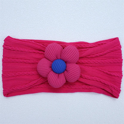 Bandeau Bébé Fille en Nylon Doux avec Fleur – Accessoire Nouveau-né