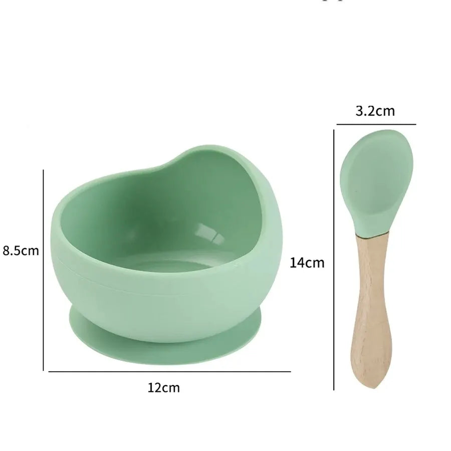 🍽️ Ensemble repas bébé en silicone – Antidérapant & sécurisé