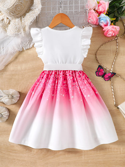 Robe Princesse Papillons Rose – Robe Élégante Printemps & Été pour Fille