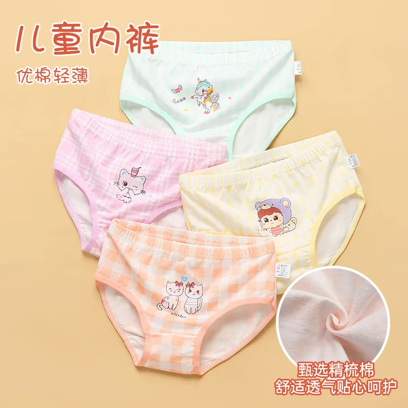 Lot de 4 Culottes Fille en Coton Doux – Confort Petit Trésor