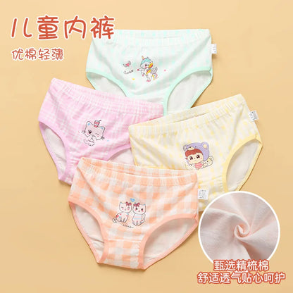 Lot de 4 Culottes Fille en Coton Doux – Confort Petit Trésor