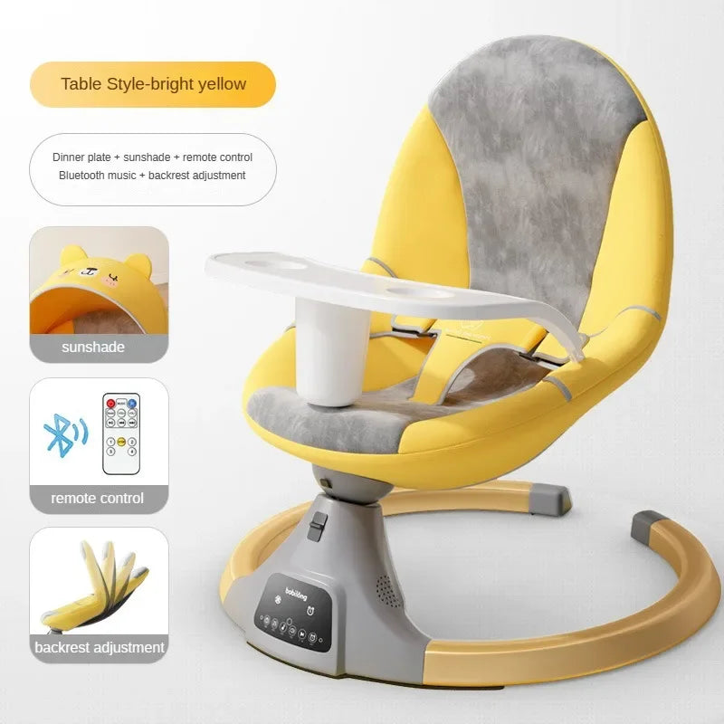 Chaise à bascule électrique apaisante pour bébé – Berceau multifonctionnel 0-36 mois | Les Petits Trésors Boutique