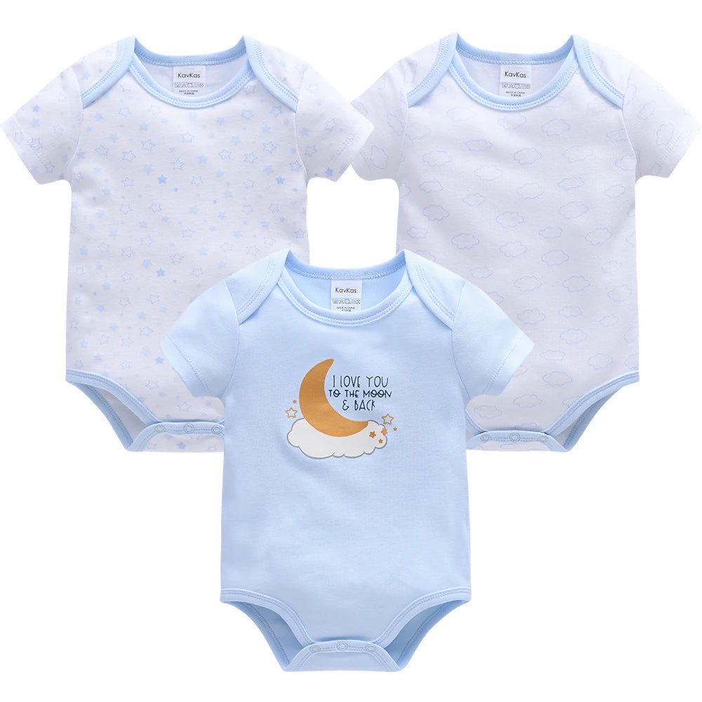 Lot de 3 Bodies Bébé Garçon en Coton – Confort Doux & Quotidien