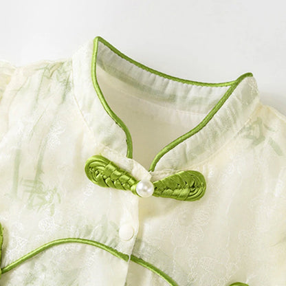 Combinaison bébé fille style Cheongsam chinois – Motif panda – 0 à 24 mois