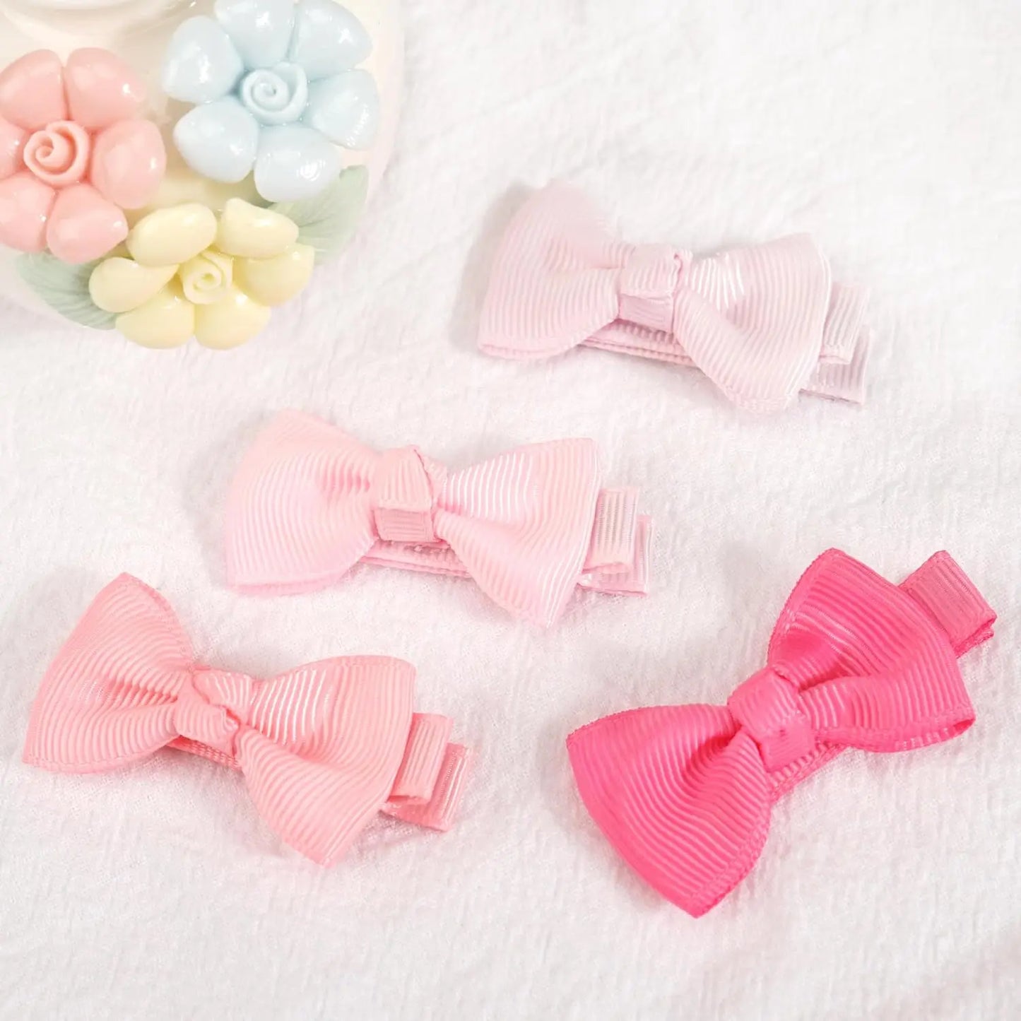 10/20 Pcs Boutique Tiny Baby Bows Grosgrain 2" Hair Bows Non-Slip Full Lined Alligator Clips for Baby Girls Toddlers