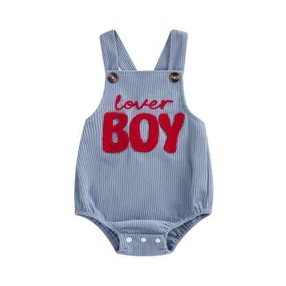 Barboteuse Bébé Garçon Saint-Valentin – “Love Boy” Sans Manches