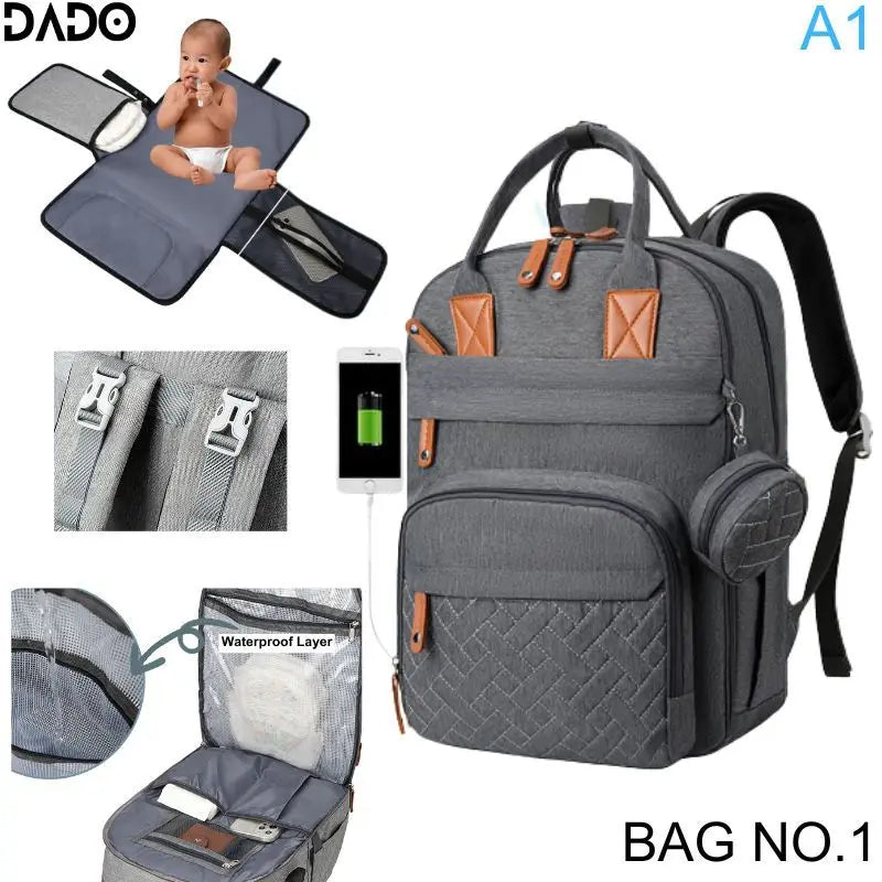 Sac à Dos à Langer Bébé Multifonction – Sac à Couches Grande Capacité Étanche
