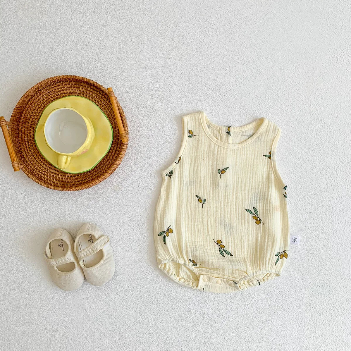 Barboteuse bébé en coton léger – Tenue d’été confortable pour nouveau-né (0-24 mois)