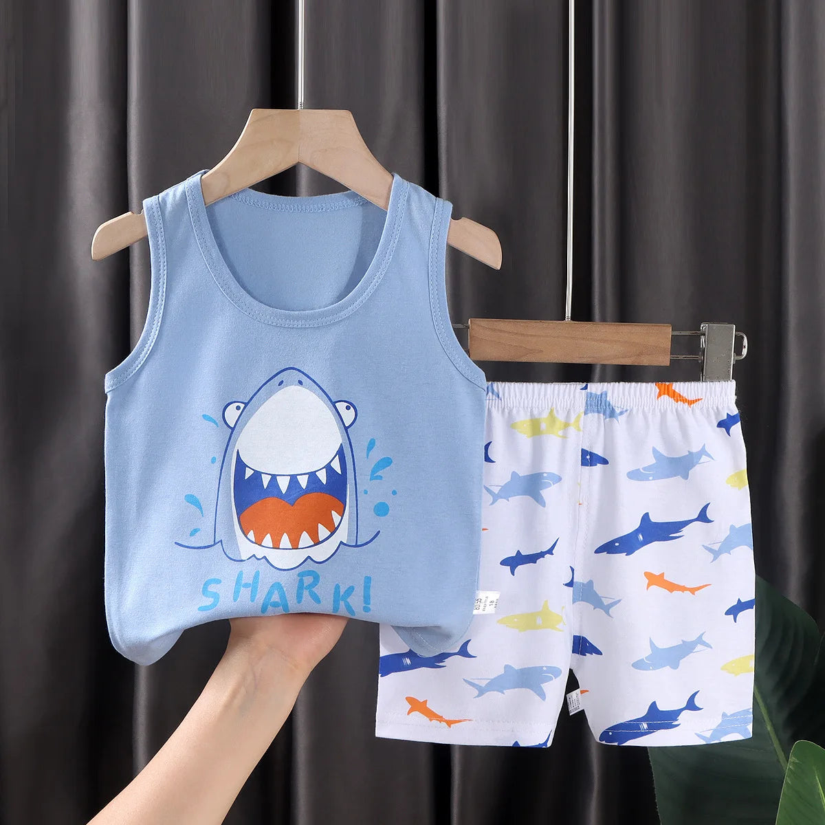 Ensemble d’été 2 pièces pour enfants – Débardeur et short en coton respirant, style décontracté unisexe