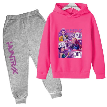 Ensemble Sweat à Capuche & Pantalon Enfant – Style K-Pop Demon Hunters (Ados)   14+