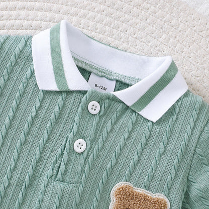 Collection Petit Trésor – Combinaison Bébé Élégante Vert Sauge