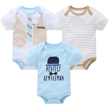 Lot de 3 Bodies Bébé Garçon en Coton – Confort Doux & Quotidien