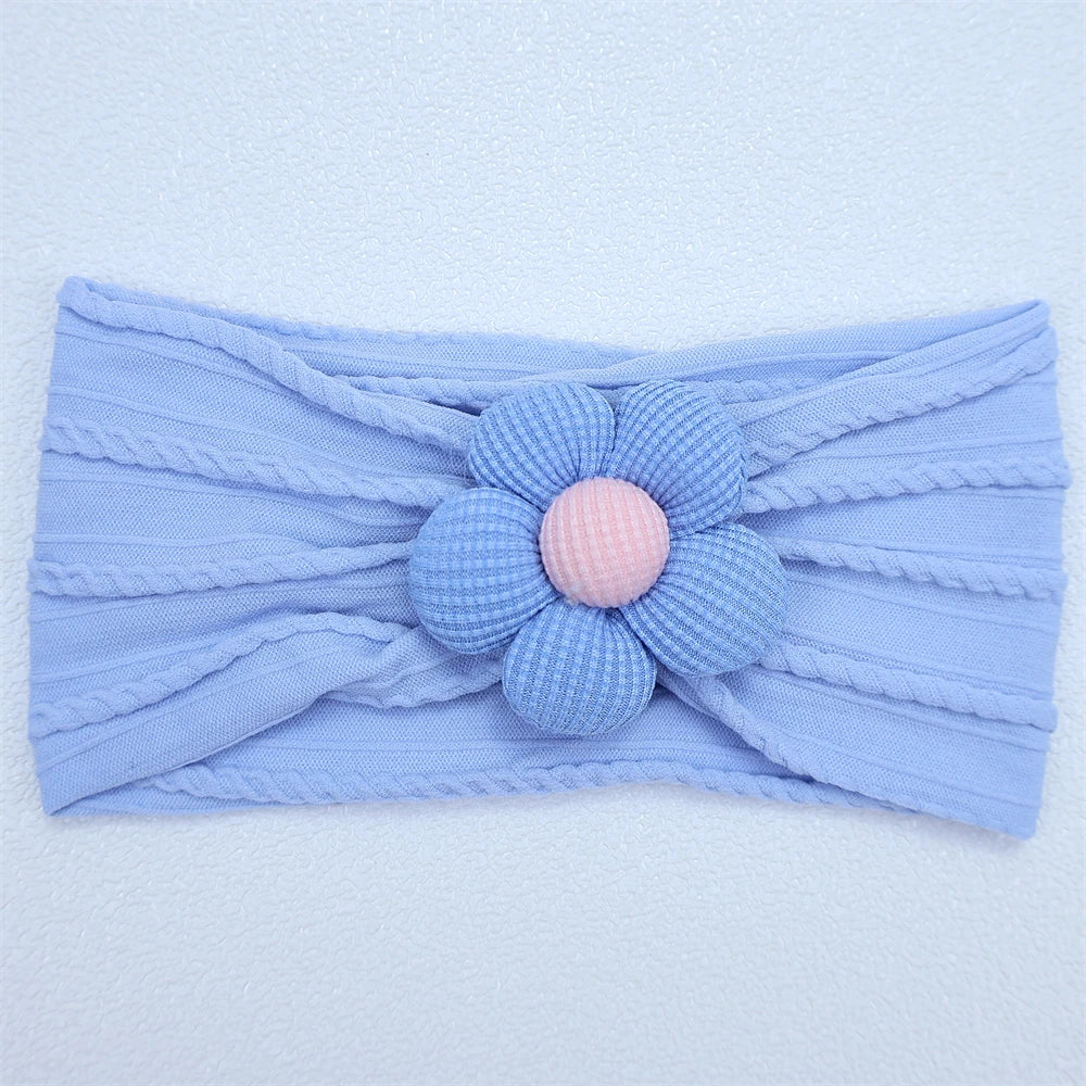 Bandeau Bébé Fille en Nylon Doux avec Fleur – Accessoire Nouveau-né