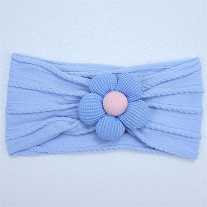 Bandeau Bébé Fille en Nylon Doux avec Fleur – Accessoire Nouveau-né
