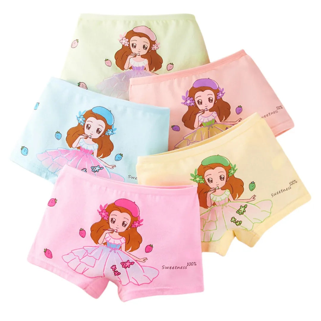 Lot de 4 Culottes Fille en Coton Doux – Confort Petit Trésor