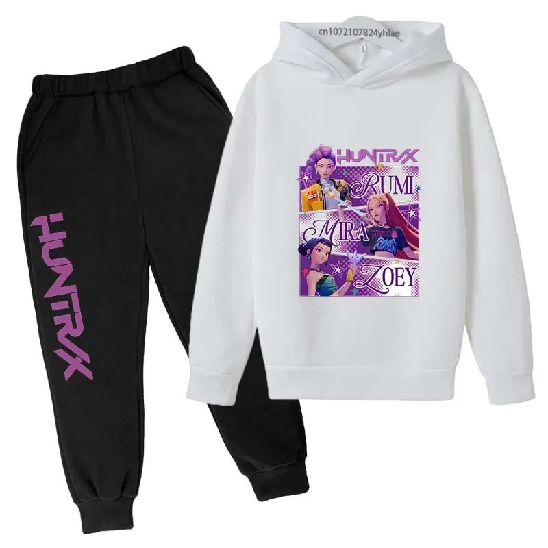 Ensemble Sweat à Capuche & Pantalon Enfant – Style K-Pop Demon Hunters (Ados)   14+