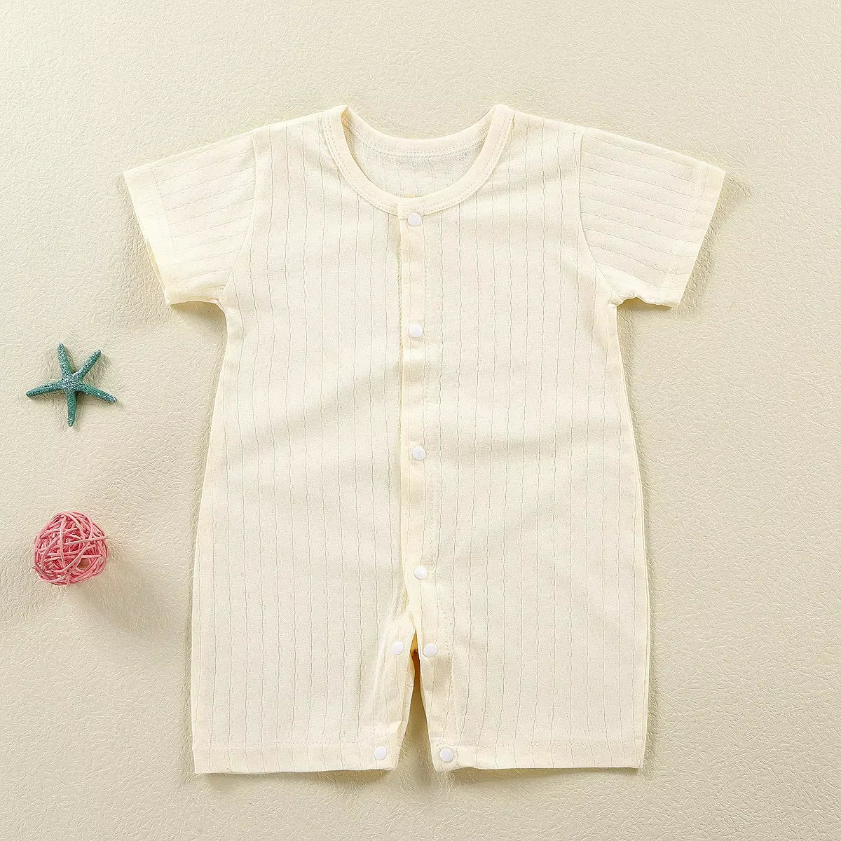 Barboteuse Bébé en Coton – Tenue Légère pour 0 à 12 Mois